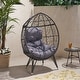 preview thumbnail 1 of 18, Gianni Outdoor Wicker Teardrop Chair with Cushion by Christopher Knight Home
