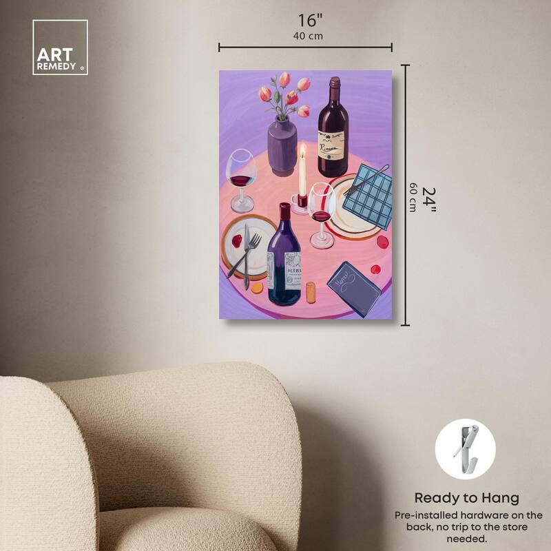 Lavender Haze Dinner Canvas by Art Remedy, Gallery Wrapped