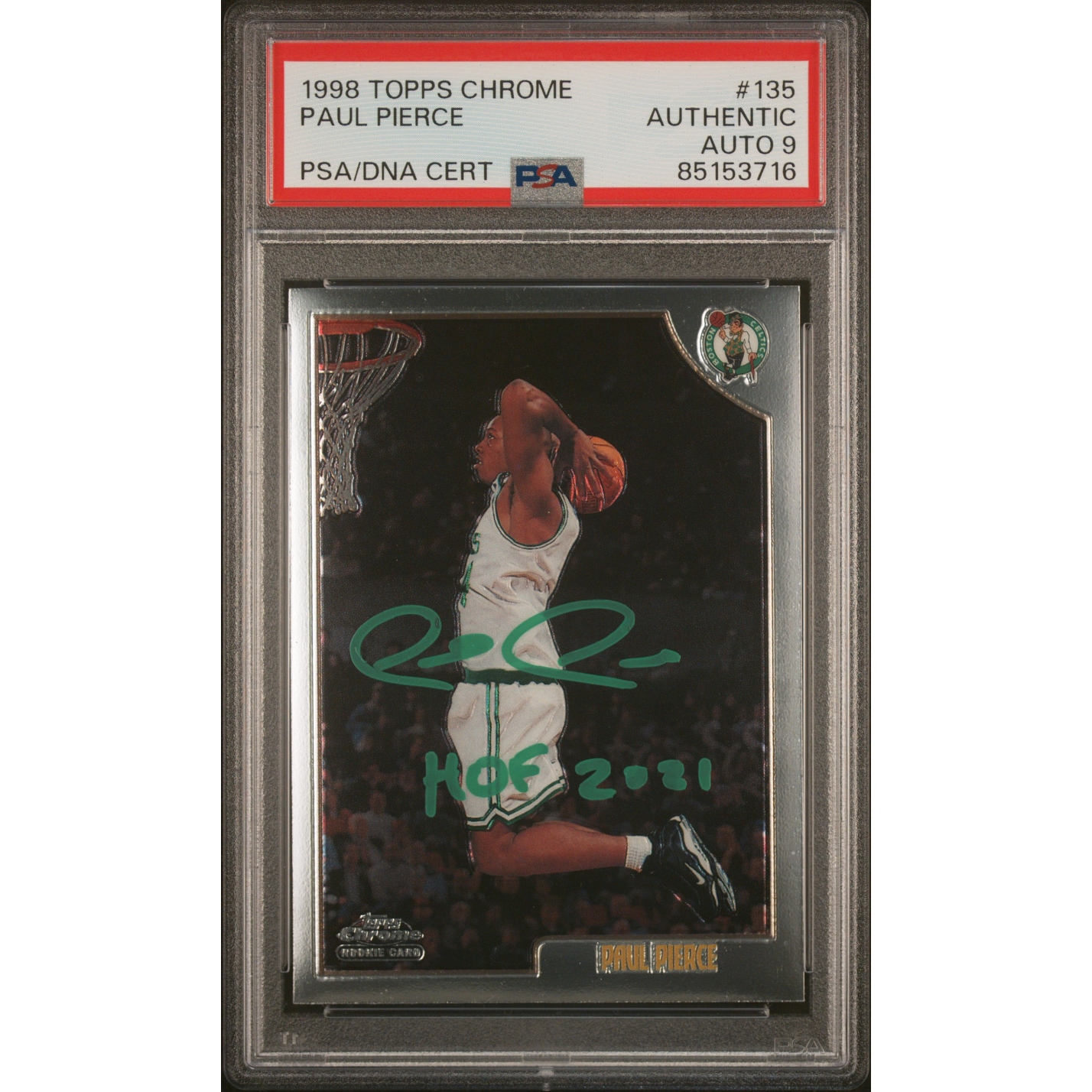 Paul Pierce 1998 Topps Chrome Signed Rookie Card #135 Auto