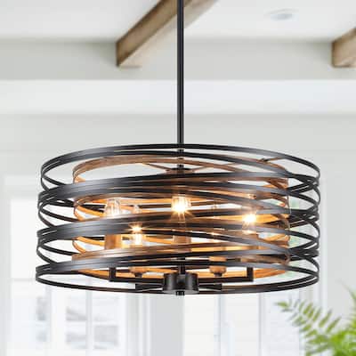 5-Light Drum Pendant Light for Kitchen and Dining Room