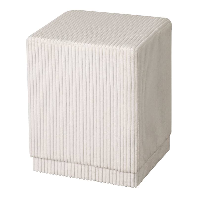 Adeco Ottoman Footrest Vanity Stool Gold Trim Footstool