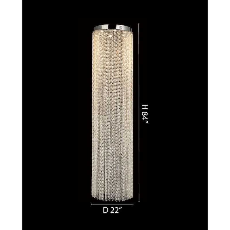 6-Light Chrome Metal Chandelier With Chain Drop