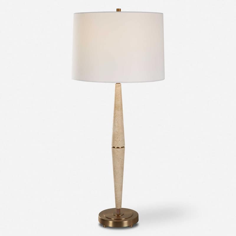 Cone Table Lamp with Tapered Shade - 37.5" - Beige