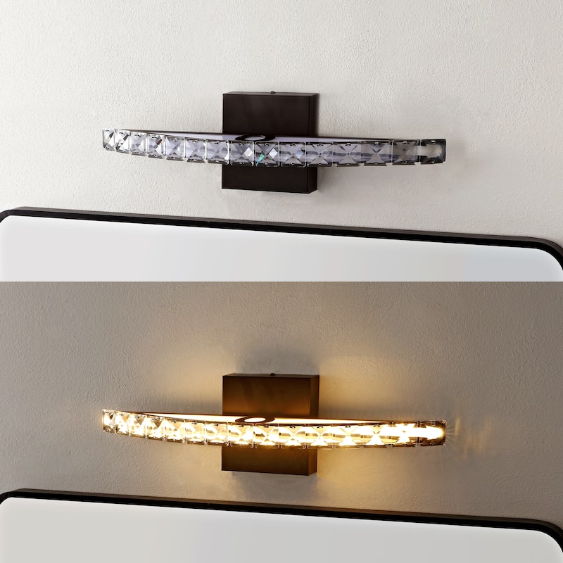 Emerson 18" 1-Light Bohemian Industrial Iron/Acrylic Integrated LED Vanity Light, Oil Rubbed Bronze/Clear by JONATHAN Y