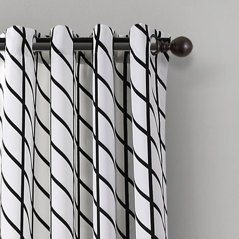 Lush Decor Feather Arrow Geo Room Darkening Window Curtain Panel Pair