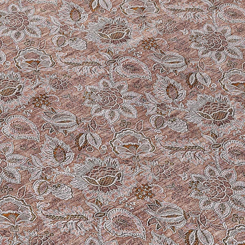 Machine Washable Indoor/ Outdoor Chantille Floral Farmhouse Rug
