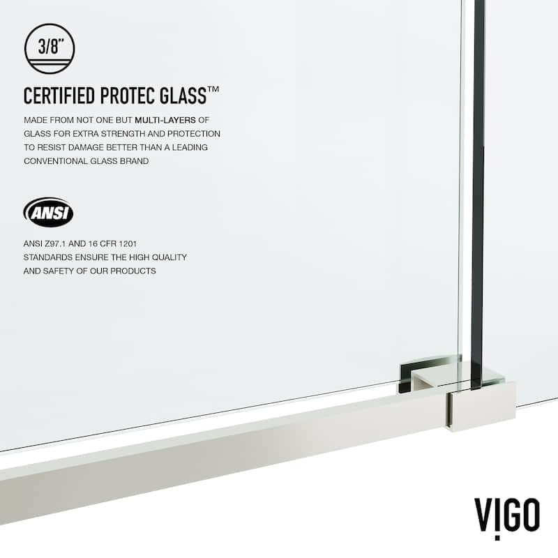 VIGO Elan Hart Frameless Sliding Shower Door