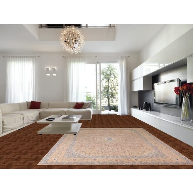 Traditional Mashad Persian Vintage Area Rug Hand-Knotted Wool Carpet - 9'4"x 12'5"