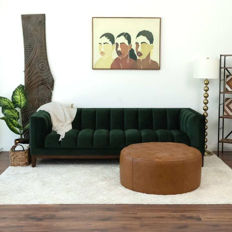 Seletar Tan Leather Ottoman Comfortable choice, multiple functions, classic design, and cozy corners