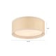 preview thumbnail 9 of 8, WINGBO Modern 3-Light Flush Mount Ceiling Light Fixture with Rattan & Fabric Double Drum Shade