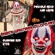 preview thumbnail 3 of 4, 5 FT Grins Animatronic Killer Clown Halloween Decoration w/ Red Eyes