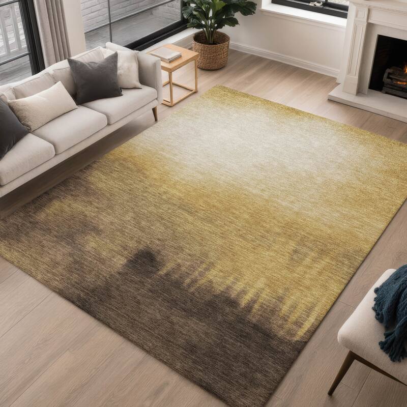 Machine Washable Indoor/ Outdoor Modern Dawn Chantille Rug
