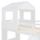 preview thumbnail 15 of 15, Playhouse-inspired Style Twin Over Full Wooden Bunk Bed,Loft Bed with Playhouse,Farmhouse, Ladder, Slide and Guardrails