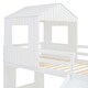 preview thumbnail 15 of 15, Playhouse-inspired Style Twin over Full Wooden Bunk Bed,Loft Bed with Playhouse,Farmhouse, Ladder, Slide and Guardrails