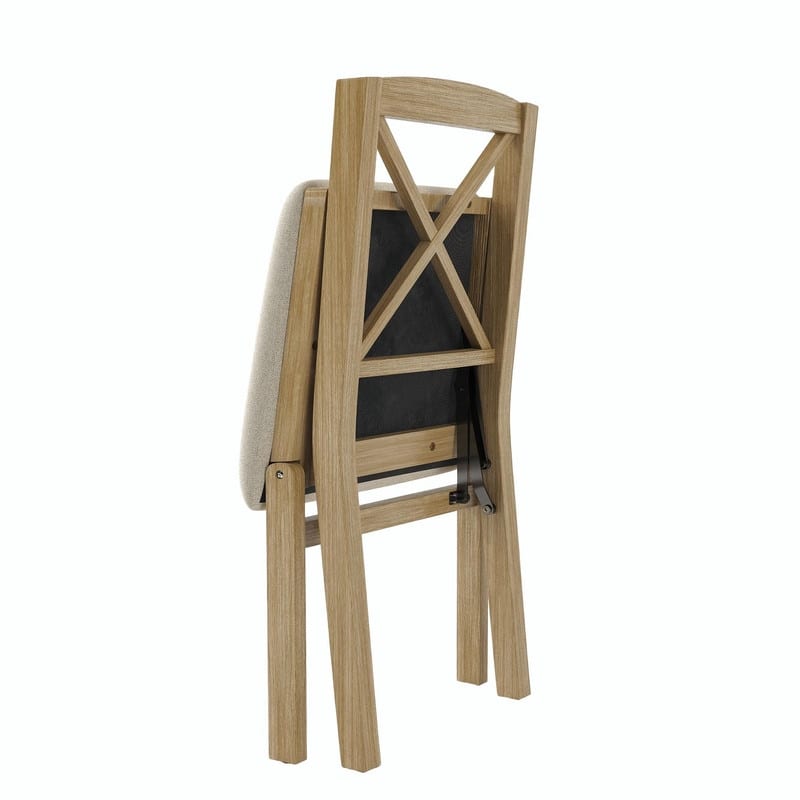 X-Back Scandinavian Dining Chairs, Set of 2 Upholstered Wooden Chairs for Kitchen, Dining Room