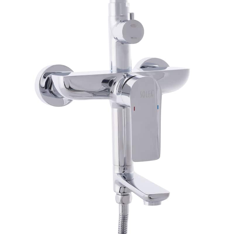 SAFAVIEH Solea Aura Wall Mount Bathroom Shower Tub Combination - 8"W x 20"D x 40"H - 8Wx20Dx40H