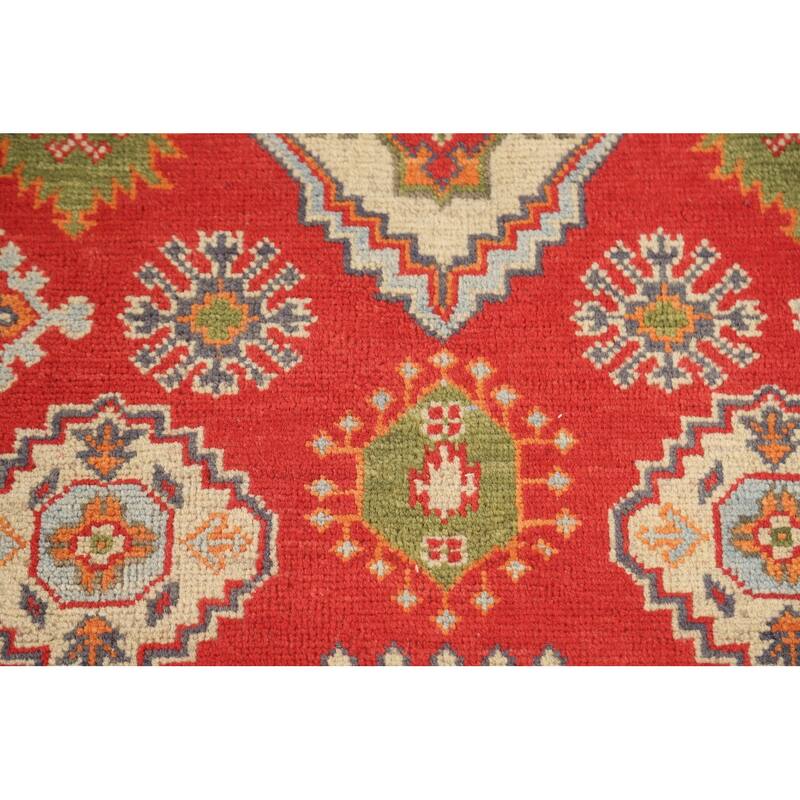 Geometric Kazak Accent Rug Hand-Knotted Wool Carpet - 2'7" x 3'11"