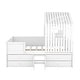 preview thumbnail 13 of 24, Full House Loft Bed with Drawers and Guardrails, White Finish