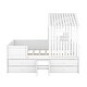 preview thumbnail 13 of 24, White Full Size House Bed with Four Storage Drawers and Guardrails