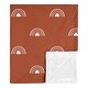 preview thumbnail 1 of 3, Rust White Boho Rainbow Boy Girl Baby Receiving Security Swaddle Blanket Orange Bohemian Celestial Sky Gender Neutral Outdoors