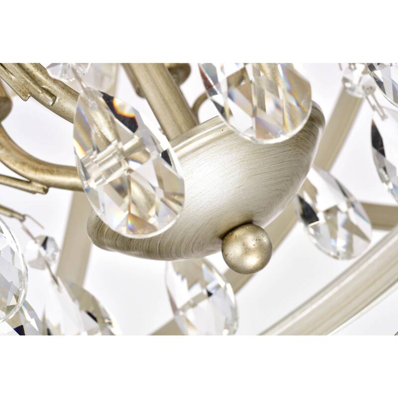 Benita Champagne Metal and Crystal Orb 5-light Chandelier