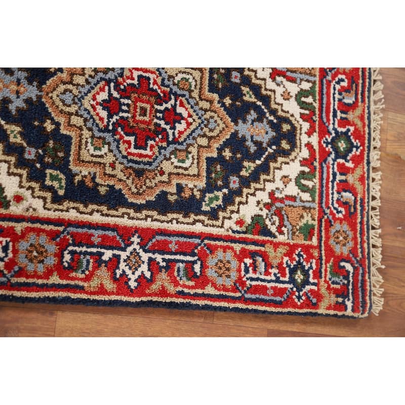 Geometric Heriz Serapi Foyer Rug Hand-Knotted Wool Carpet - 2'0" x 3'0"