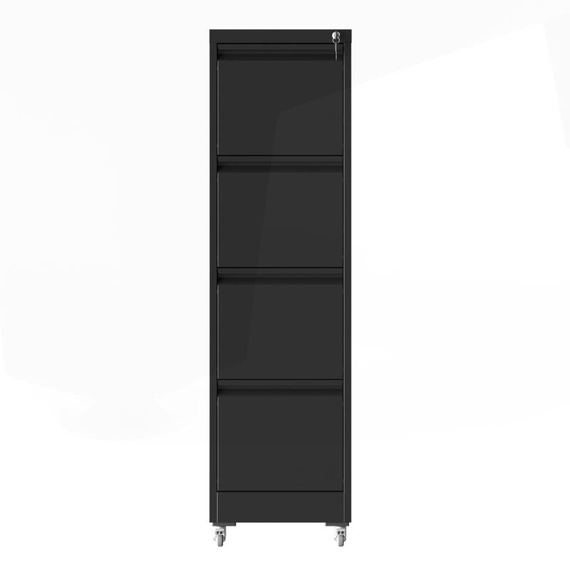 Versatile Locking Metal File Cabinet with Wheels for Home and Office Use