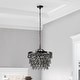 preview thumbnail 1 of 5, Renata Glass 4-Light Black Chandelier by Kosas Home Black