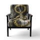preview thumbnail 44 of 101, Designart "Mettalic Indigo And Gold II" Upholstered Abstract Accent Chair - Glam Arm Chair For Living Room