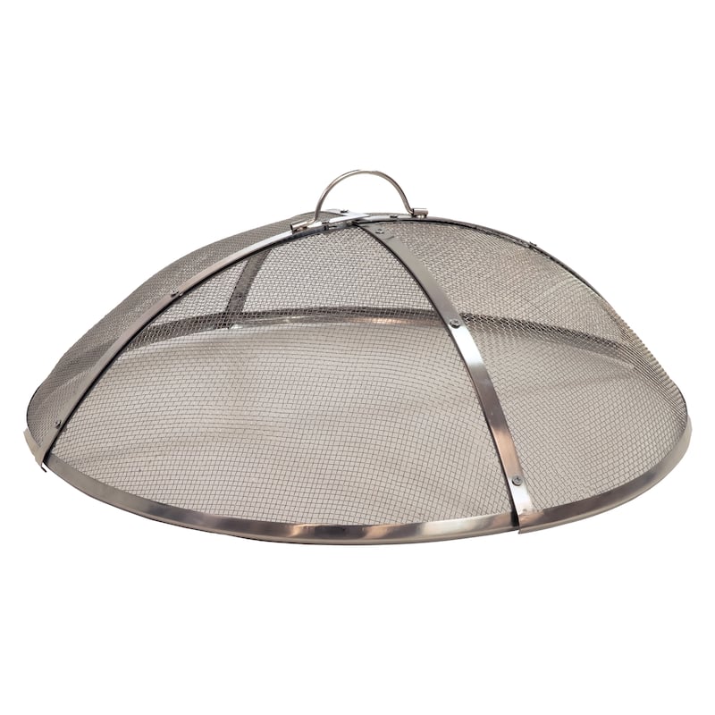 Sunnydaze Round Stainless Steel Fire Pit Spark Screen - 24" Diameter
