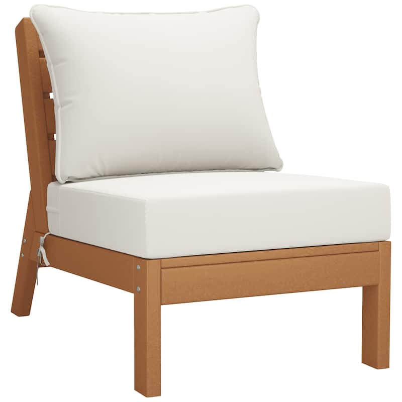 Birchwood All Weather HDPE Outdoor Patio Teak Deep Seating Conversation Set (6-Piece Set)