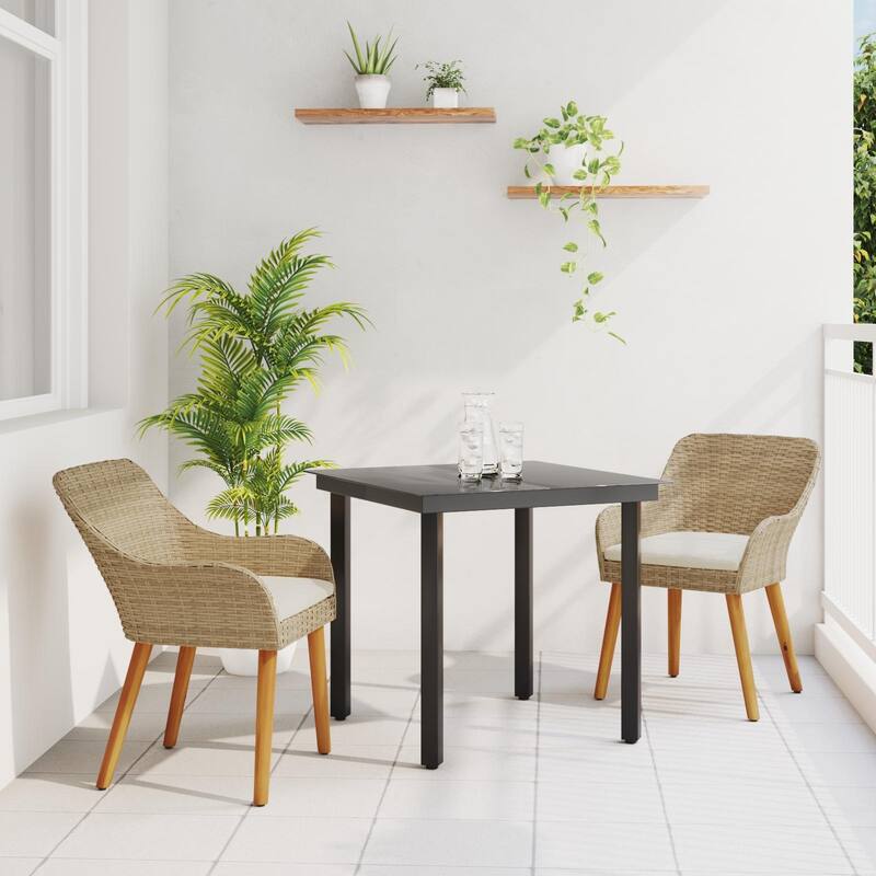 Modern Dining Table for Home Use - Beige 31.5 x 31.5 x 29.1 square table legs 2chair