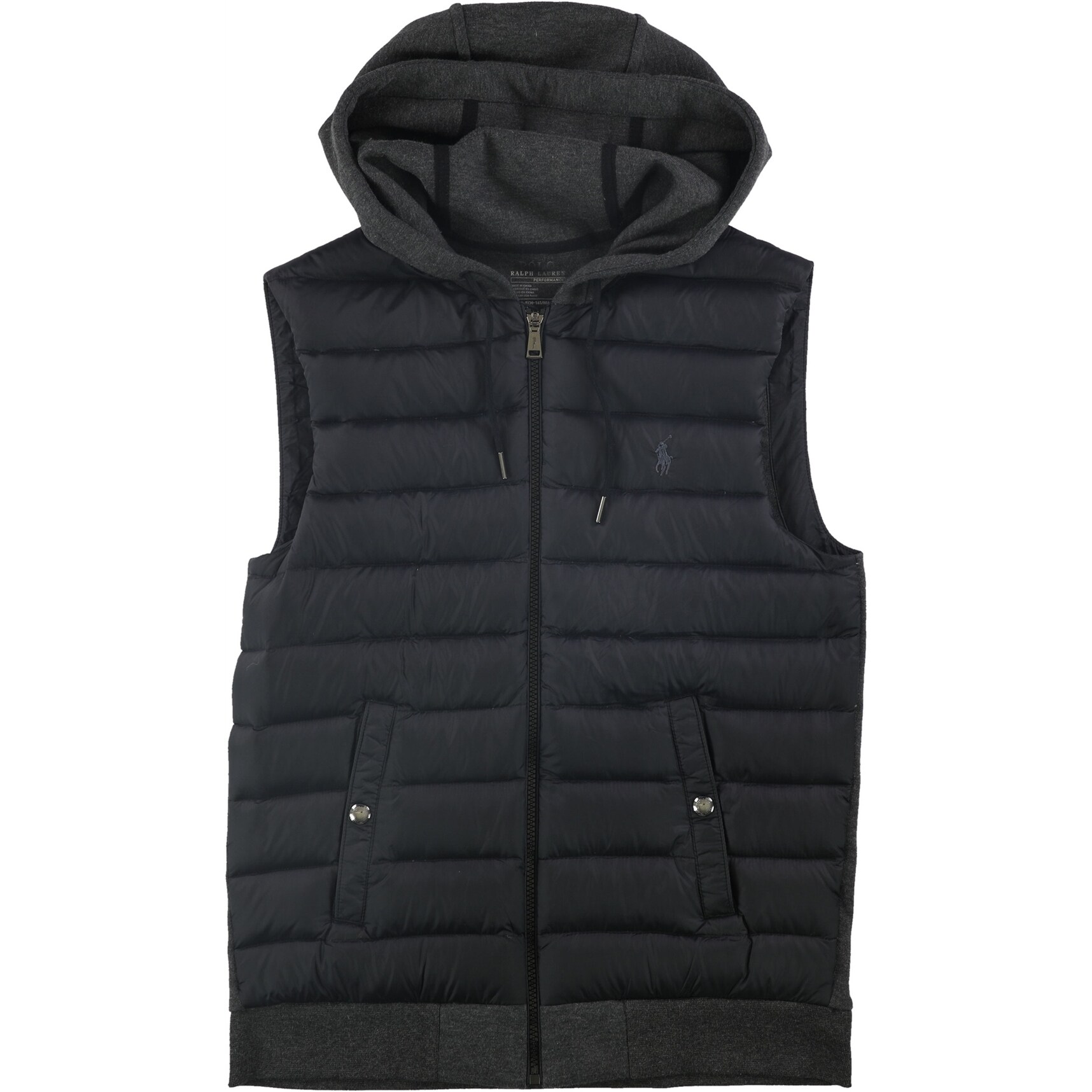 Shop Ralph Lauren Mens Hooded Outerwear Vest Black X Small