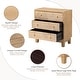 preview thumbnail 22 of 27, COZAYH 3-Drawer Farmhouse Dresser with Handicraft Wood Ring Motif, Rustic Nightstand Wooden Finish, Boho, Natural Wood