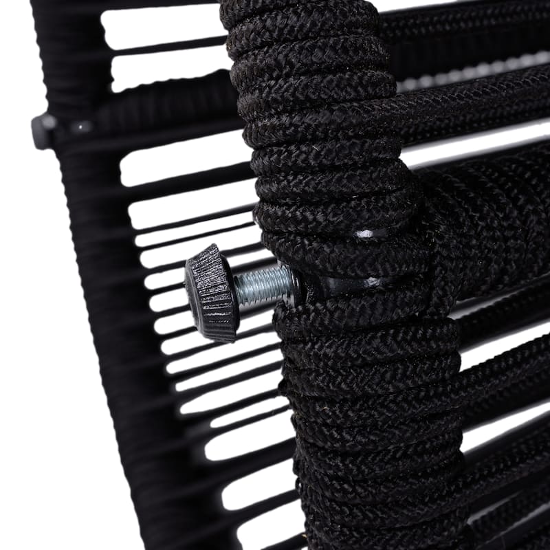 Scott Living - Nara 18.9"H Modern Outdoor Acacia Wood and Woven Rope Side Table, Tapered Cylindrical Silhouettes Design