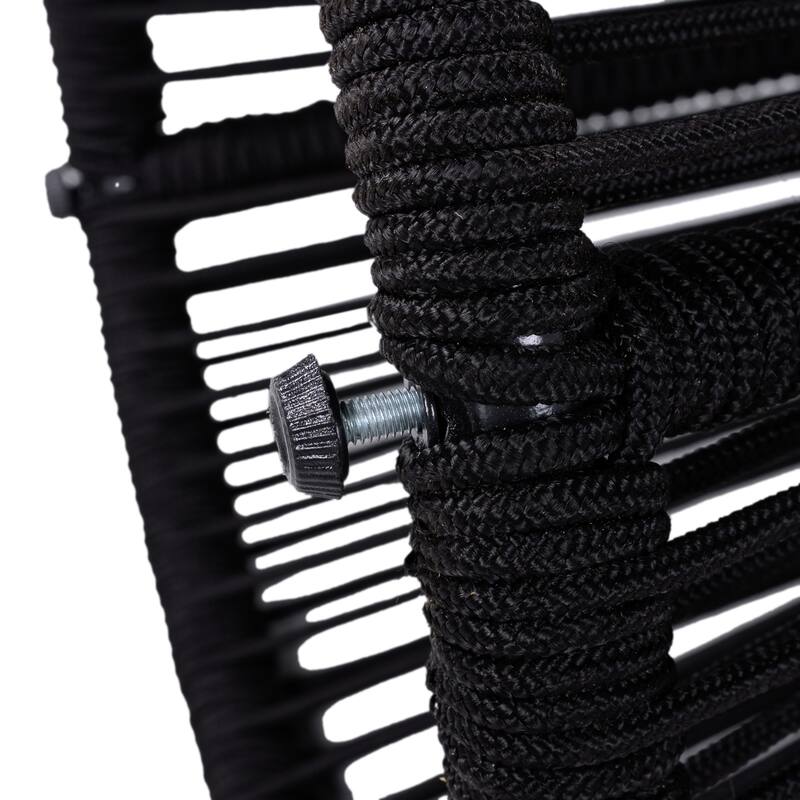 Scott Living - Nara Modern Outdoor Acacia Wood and Woven Rope Sculptural Side Table, Set of 2 - 32.28"L