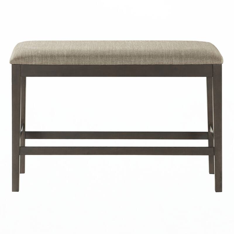 Dark Brown Finish Counter Height Bench 1pc
