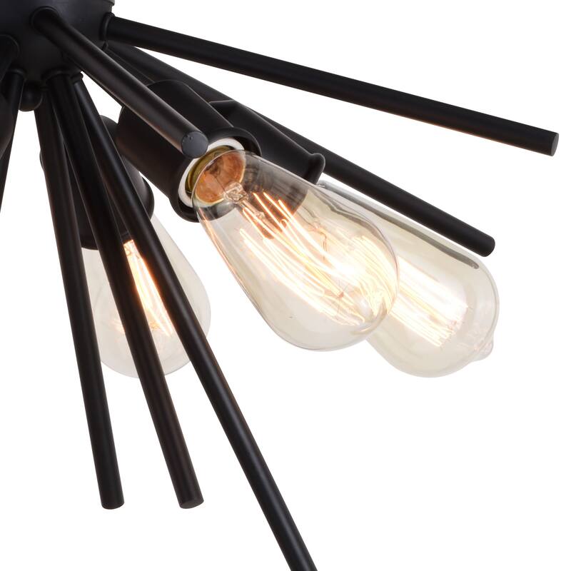 Estelle 24-in W Mid-Century Modern Sputnik Semi Flush Mount Ceiling Light - 24-in W x 14.5-in H x 24-in D