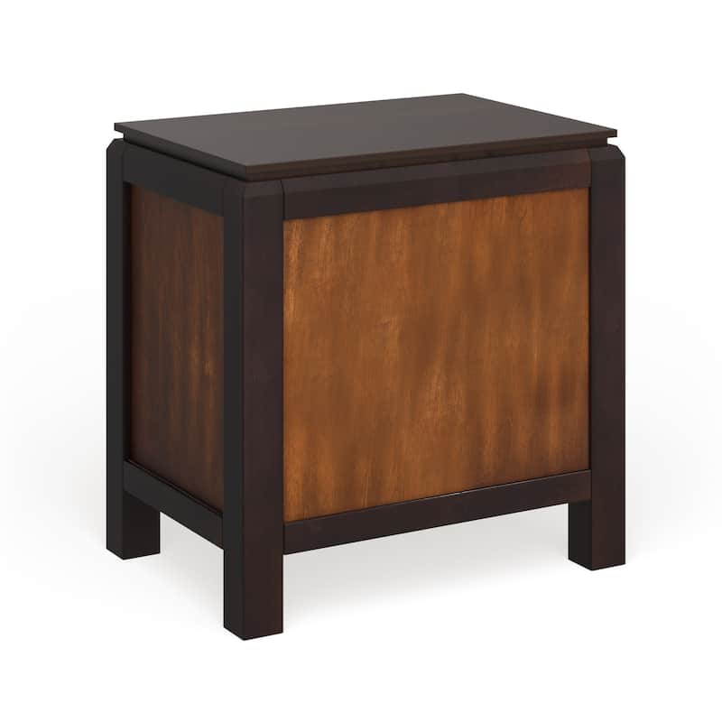 Poa Transitional Walnut Solid Wood 2-Drawer Nightstand by Furniture of America