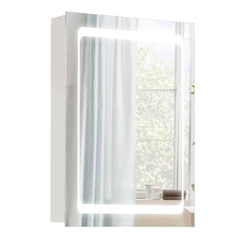 kleankin Dimmable LED Lighted Medicine with Mirror, Wall