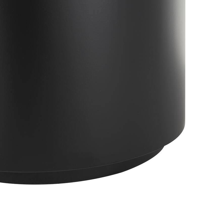 Metal Pedestal Accent Table with Faux White Marble Top - Black - Roche River Decor