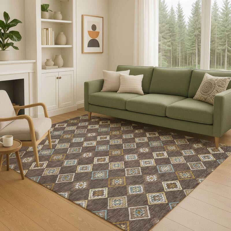 Machine Washable Indoor/ Outdoor Global Flagler Chantille Rug