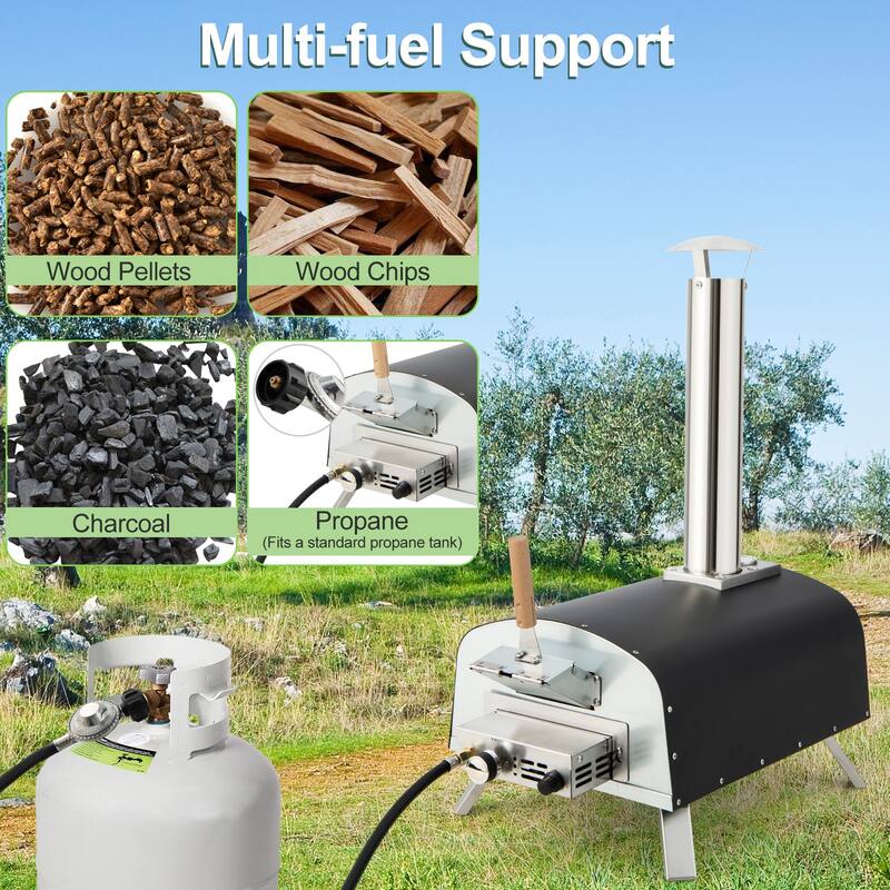 Portable Stainless Steel Outdoor Pizza Oven with 12 Inch Pizza Stone