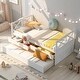 preview thumbnail 3 of 7, White Daybed with Storage Drawers and Timber-framed Trundle Base