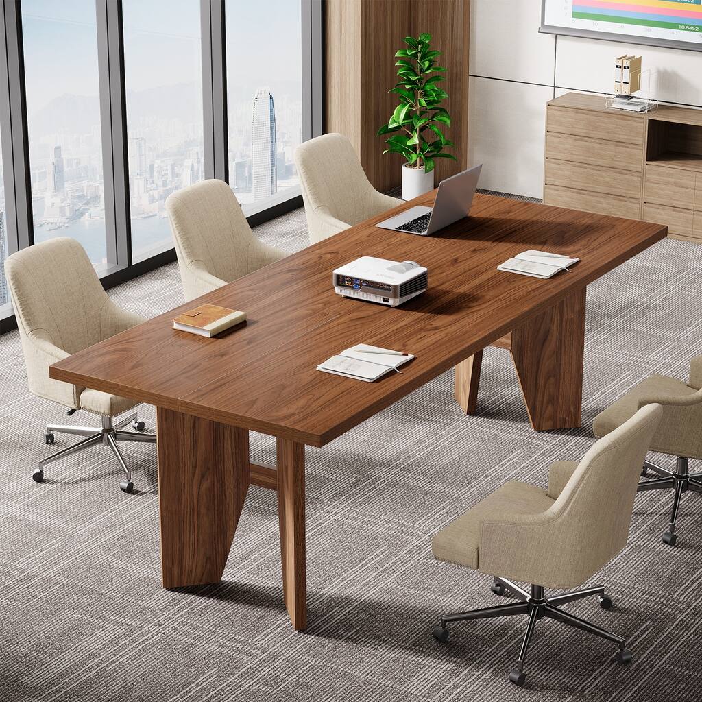 5.3ft Conference Table for 4-6 People, Rectangular Conference Room Table - N/A