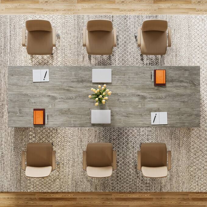 7FT Extra Long Conference Table, Modern Office Meeting Room Table