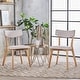 preview thumbnail 1 of 1, Christopher Knight Home-Chazz Mid-Century Modern Upholstered Rubberwood Dining Chairs (Set of 2/4) 2-Piece - Light Beige + Natural Oak