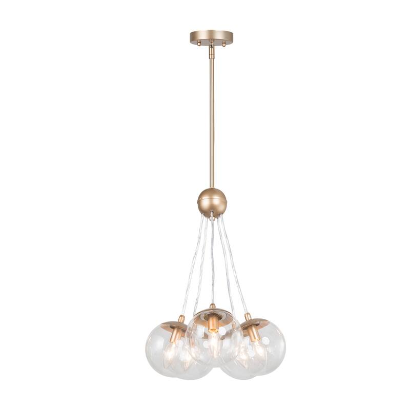 Modern Glam 5-Light Globe Cluster Chandeliers Glass Kitchen Island Pendant Lighting for Dining Room - D 16.5'' x H 85''