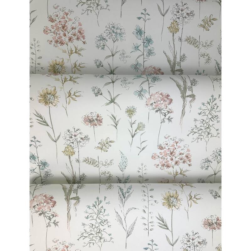 Chesapeake Bergamot Pastel Wildflower Wallpaper