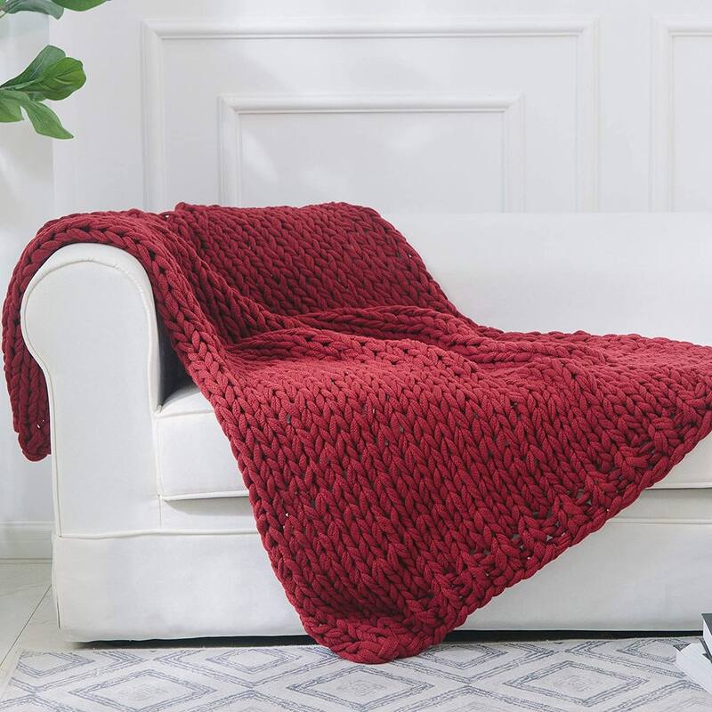 Cheer Collection Ultra Plush Chunky Cable Knit Throw Blanket
